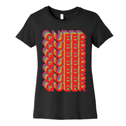 Queer Retro Rainbow Womens T-Shirt