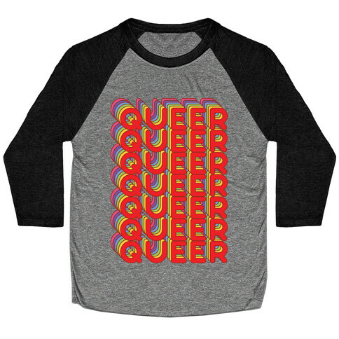 Queer Retro Rainbow Baseball Tee