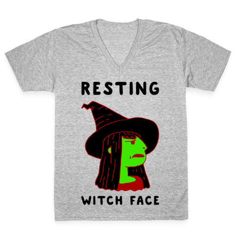 Resting Witch Face V-Neck Tee Shirt