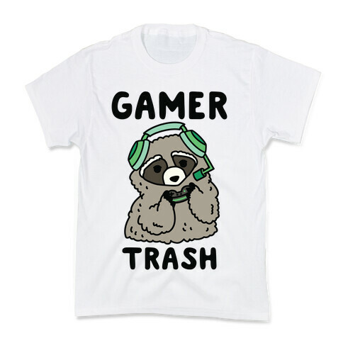 Gamer Trash Raccoon Kids T-Shirt