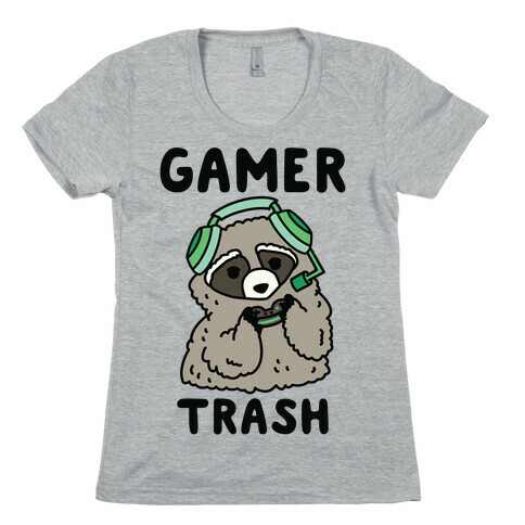 Gamer Trash Raccoon Womens T-Shirt