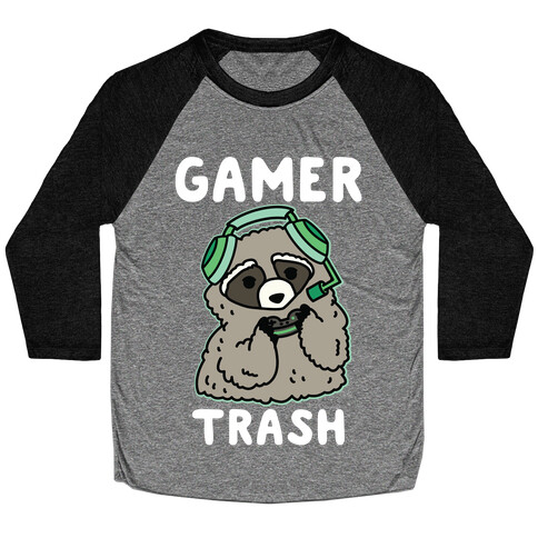 Gamer Trash Raccoon Baseball Tee