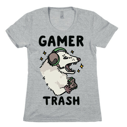 Gamer Trash Opossum Womens T-Shirt