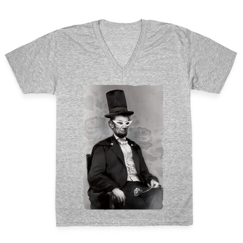 Japanese Abraham Lincoln V-Neck Tee Shirt