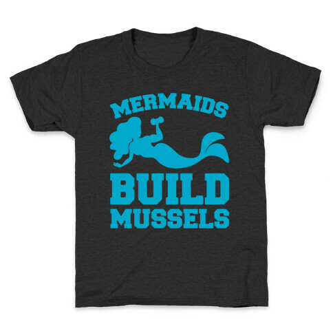Mermaids Build Mussels White Print Kids T-Shirt