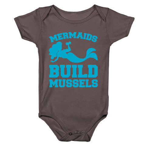 Mermaids Build Mussels White Print Baby One-Piece