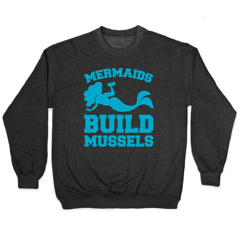 Mermaids Build Mussels White Print Pullover