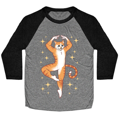 Dancing Crying Cat Meme Baseball Tee