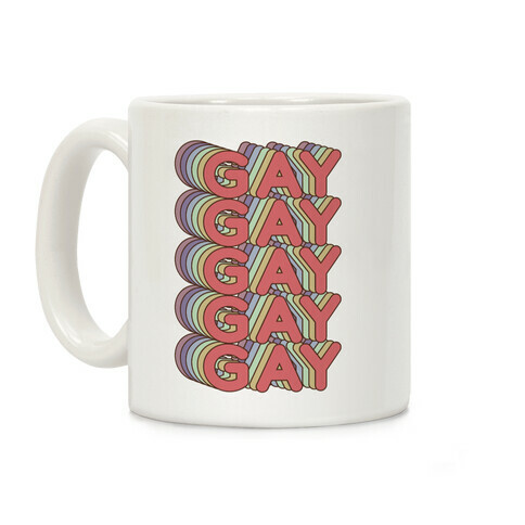 Gay Retro Rainbow Coffee Mug