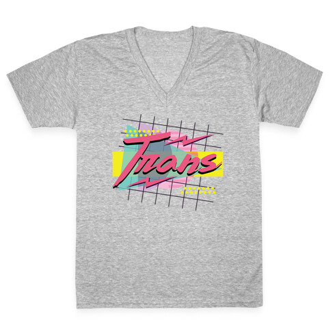 Trans 80s Retro  V-Neck Tee Shirt