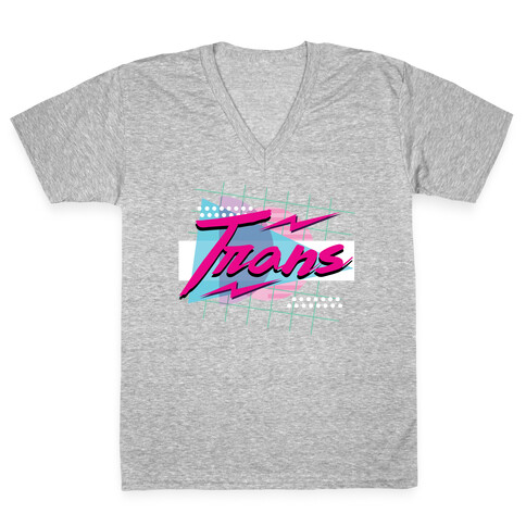 Trans 80s Retro  V-Neck Tee Shirt