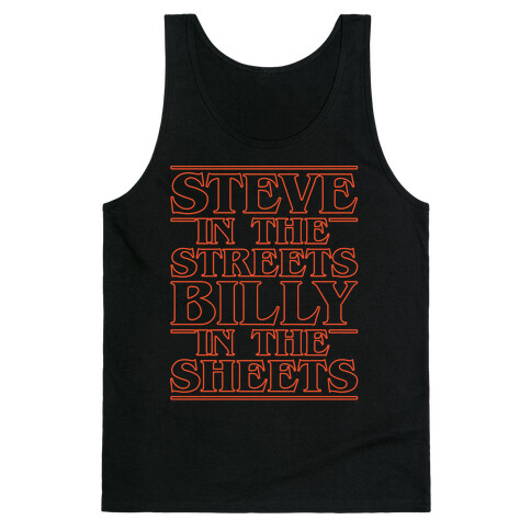Steve In The Streets Billy In The Sheets Parody White Print Tank Top