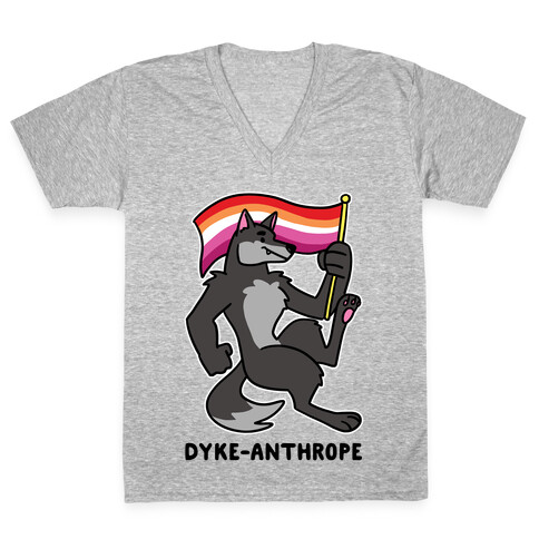 Dyke-anthrope V-Neck Tee Shirt