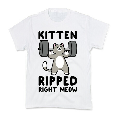 Kitten Ripped Right Meow Kids T-Shirt