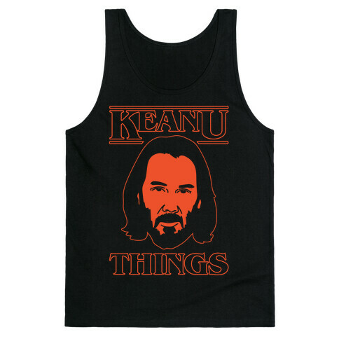 Keanu Things Parody White Print Tank Top