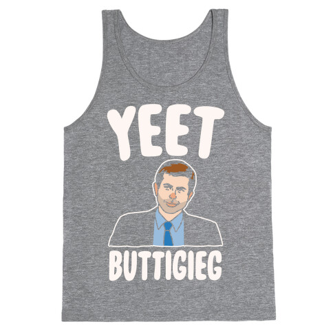 Yeet Buttigieg Parody White Print Tank Top