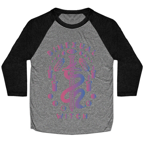 Bihexual Witch Bisexual Pride Colors Baseball Tee