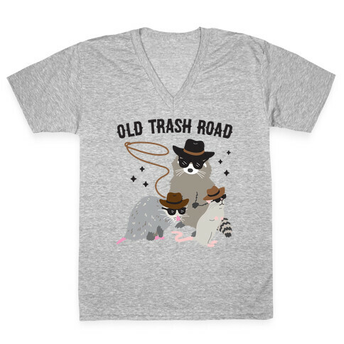 Old Trash Road V-Neck Tee Shirt