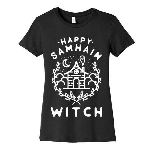 Happy Samhain Witch Womens T-Shirt