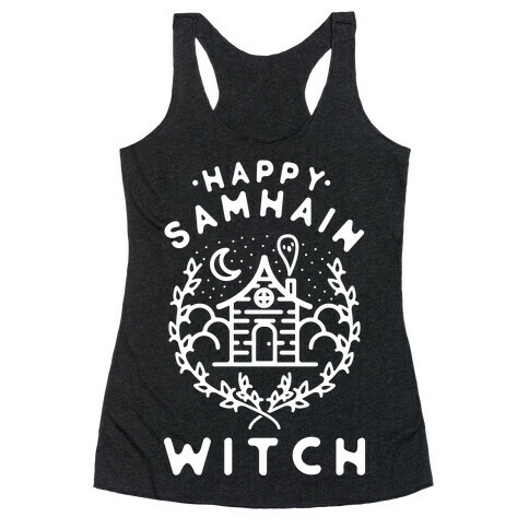 Happy Samhain Witch Racerback Tank Top