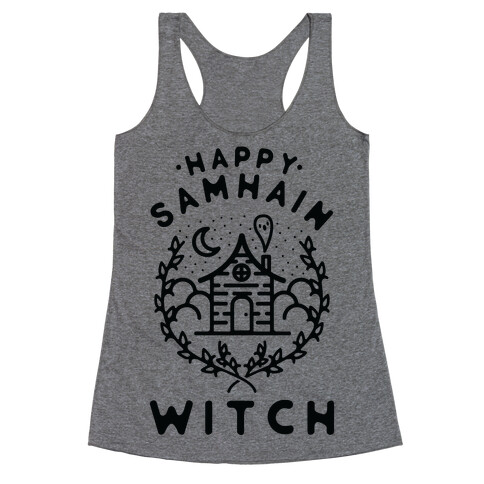 Happy Samhain Witch Racerback Tank Top