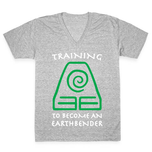 Training to Become An Earthbender V-Neck Tee Shirt
