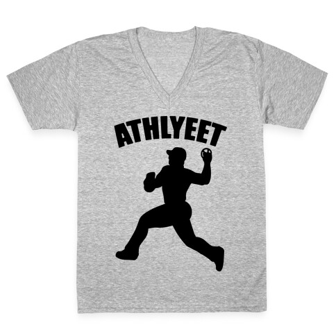 Athlyeet Baseball  V-Neck Tee Shirt