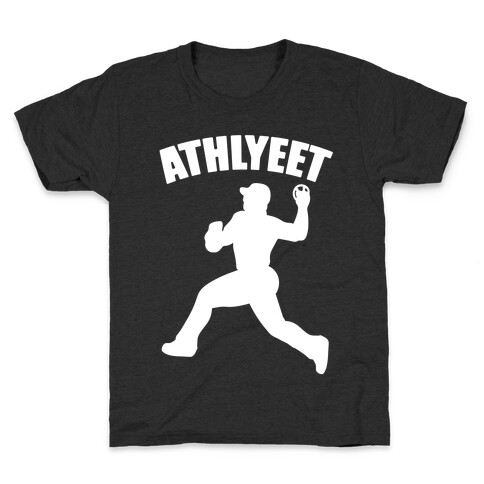 Athlyeet Baseball White Print Kids T-Shirt