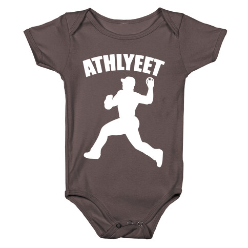 Athlyeet Baseball White Print Baby One-Piece