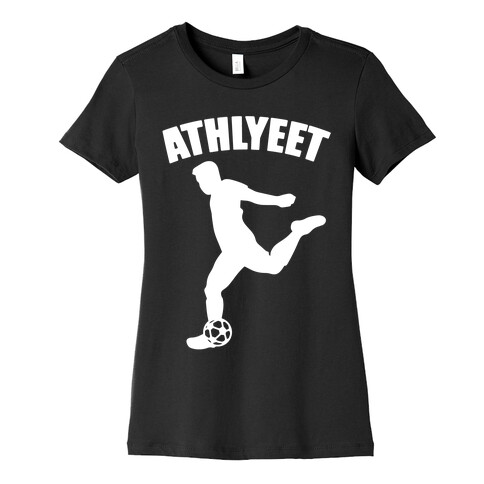 Athlyeet Soccer White Print Womens T-Shirt