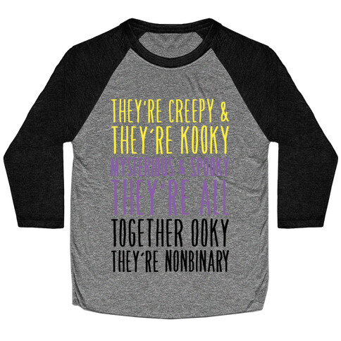 Non Binary Addams Family Parody Baseball Tee