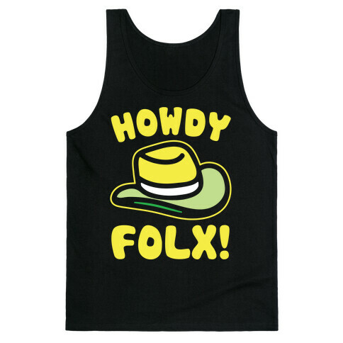 Howdy Folx White Print Tank Top