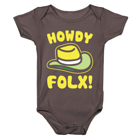 Howdy Folx White Print Baby One-Piece