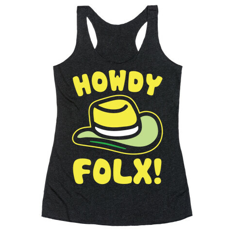 Howdy Folx White Print Racerback Tank Top