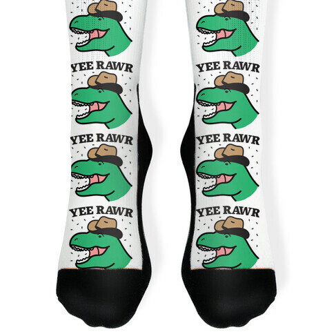 YEE RAWR Cowboy Dino Sock