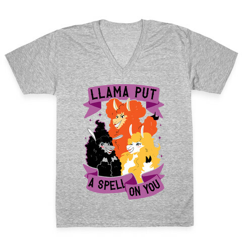 Llama Put A Spell On You V-Neck Tee Shirt