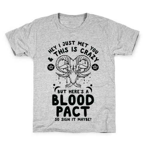 Hey I Just Met You and This is Crazy But Here's a Blood Pact So Sign it Maybe Kids T-Shirt