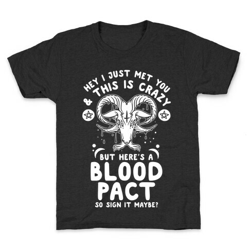 Hey I Just Met You and This is Crazy But Here's a Blood Pact So Sign it Maybe Kids T-Shirt