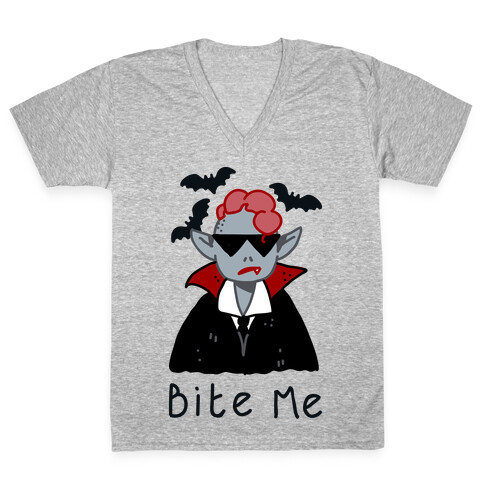 Bite Me Vampire V-Neck Tee Shirt