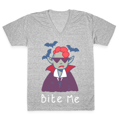 Bite Me Vampire V-Neck Tee Shirt