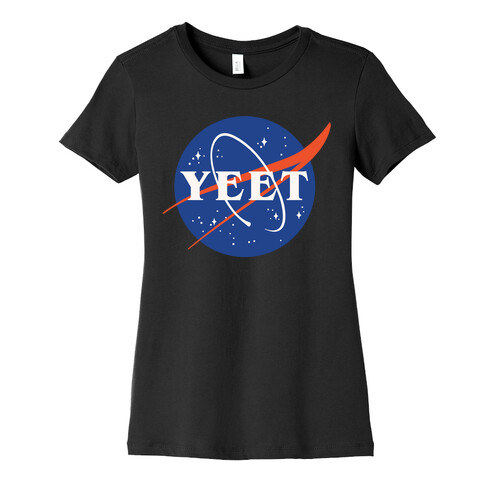 Yeet Nasa Logo Parody White Print Womens T-Shirt