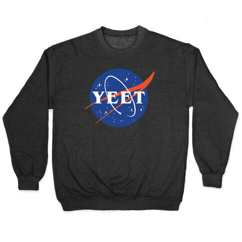 Yeet Nasa Logo Parody White Print Pullover