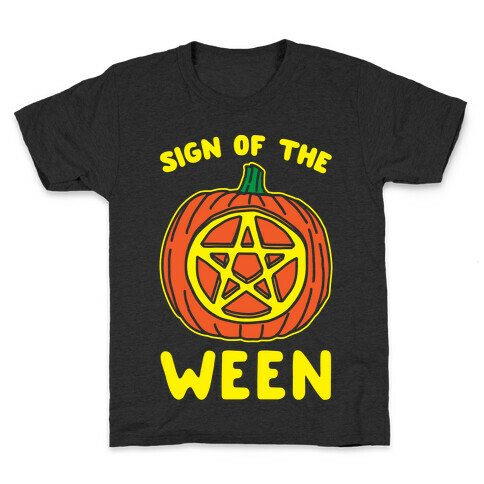 Sign of The Ween Halloween Parody White Print Kids T-Shirt