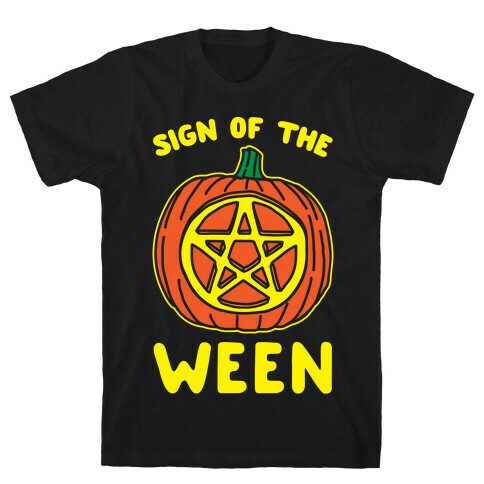 Sign of The Ween Halloween Parody White Print T-Shirt