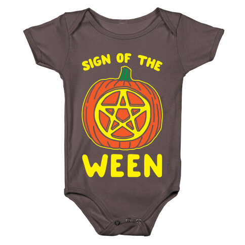Sign of The Ween Halloween Parody White Print Baby One-Piece