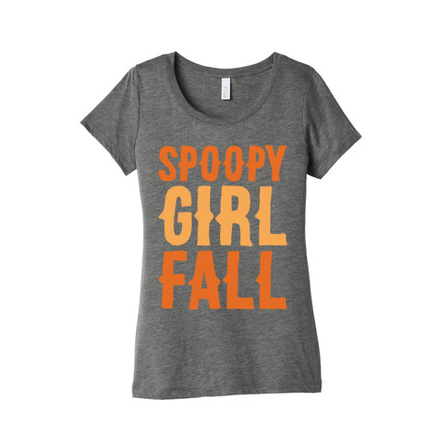 Spoopy Girl Fall Parody White Print Womens T-Shirt