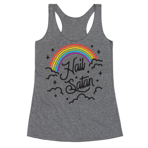 Hail Satan Rainbow Racerback Tank Top