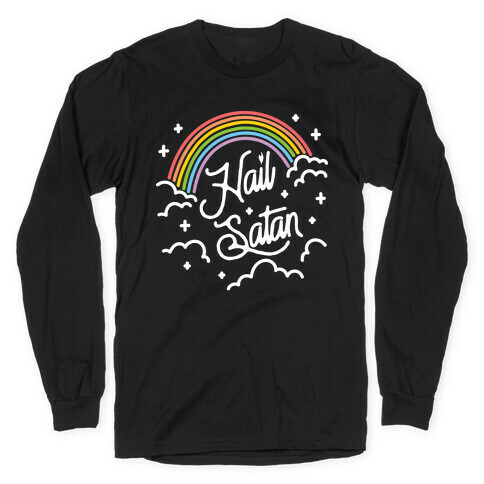 Hail Satan Rainbow Long Sleeve T-Shirt