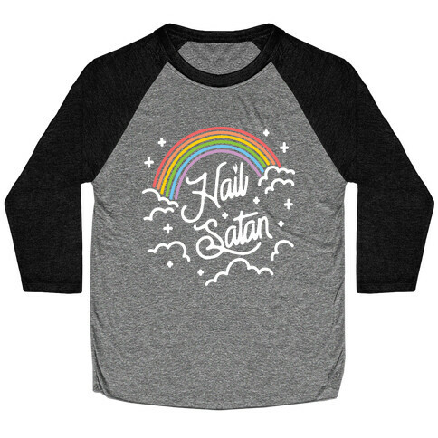 Hail Satan Rainbow Baseball Tee