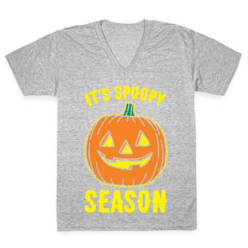 It's Spoopy Season White Print V-Neck Tee Shirt
